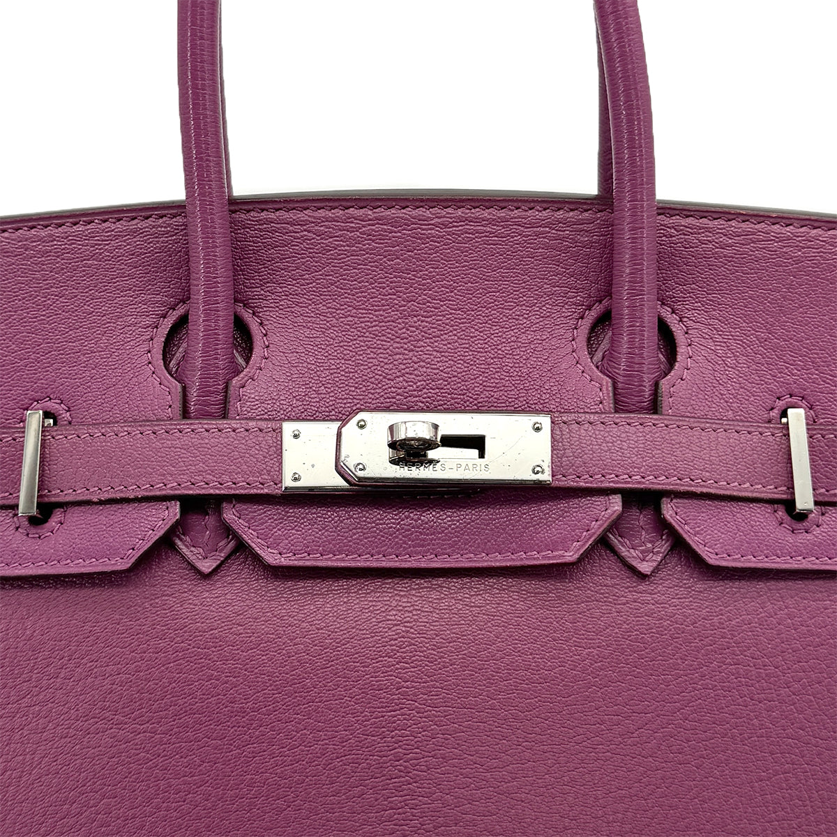HERMES BIRKIN 30 CYCLAMEN CHEVRE HAND BAG 2005 SQUARE I PALLADIUM HARDWARE 90316990
