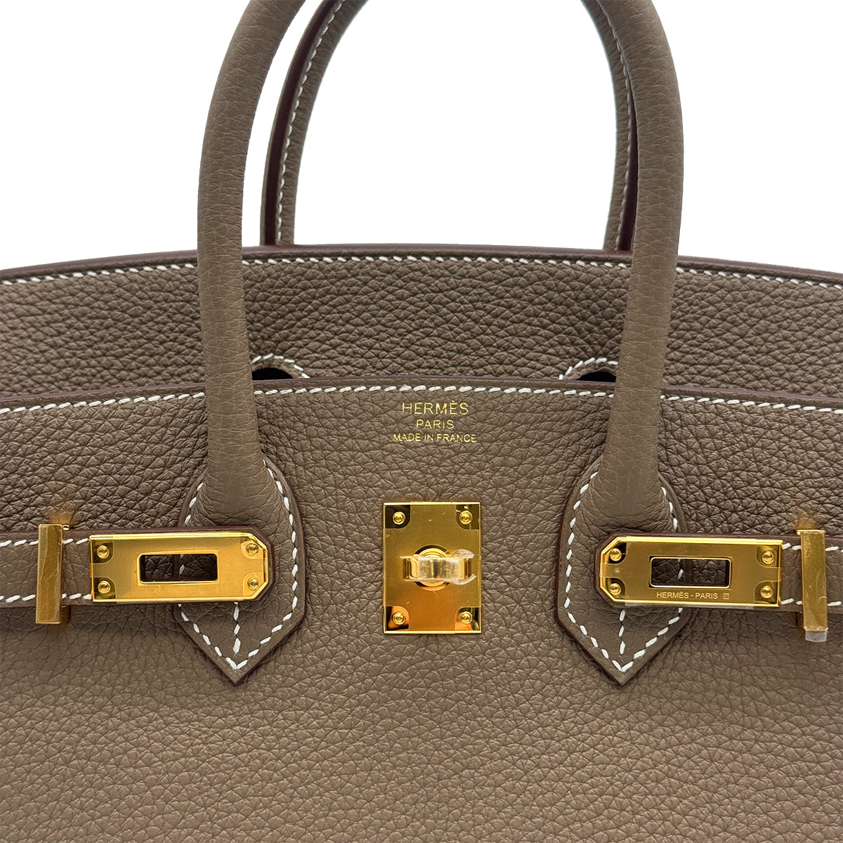 HERMES BIRKIN 25 ETOUPE TOGO HAND BAG 2026 G STAMP GOLD HARDWARE 90327183