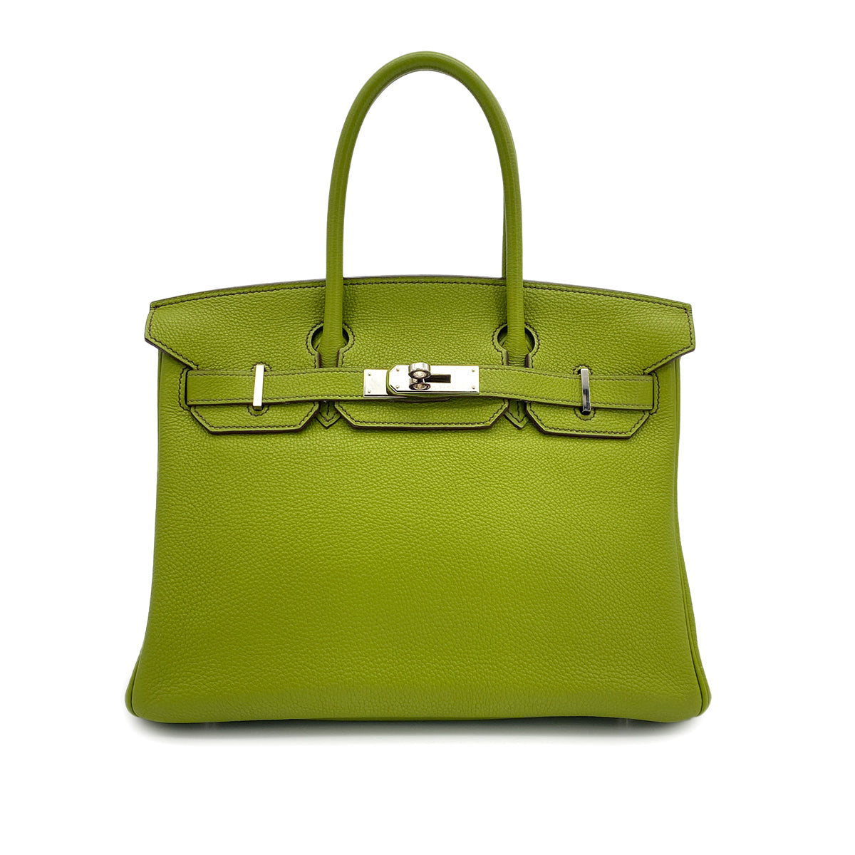 HERMES BIRKIN 30 ANIS GREEN TOGO HAND BAG 2007 SQUARE K PALLADIUM HARDWARE 90317919