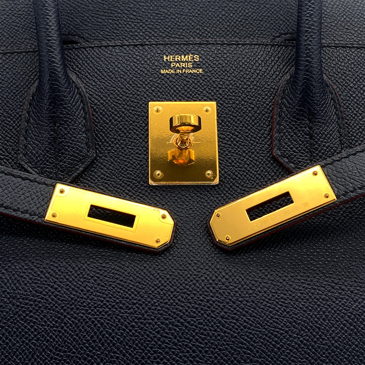 HERMES BIRKIN 30 CONTOUR BULUE INDIGO ROUGE H VEAU EPSOM HAND BAG 2017 A STAMP GOLD HARDWARE 90326203