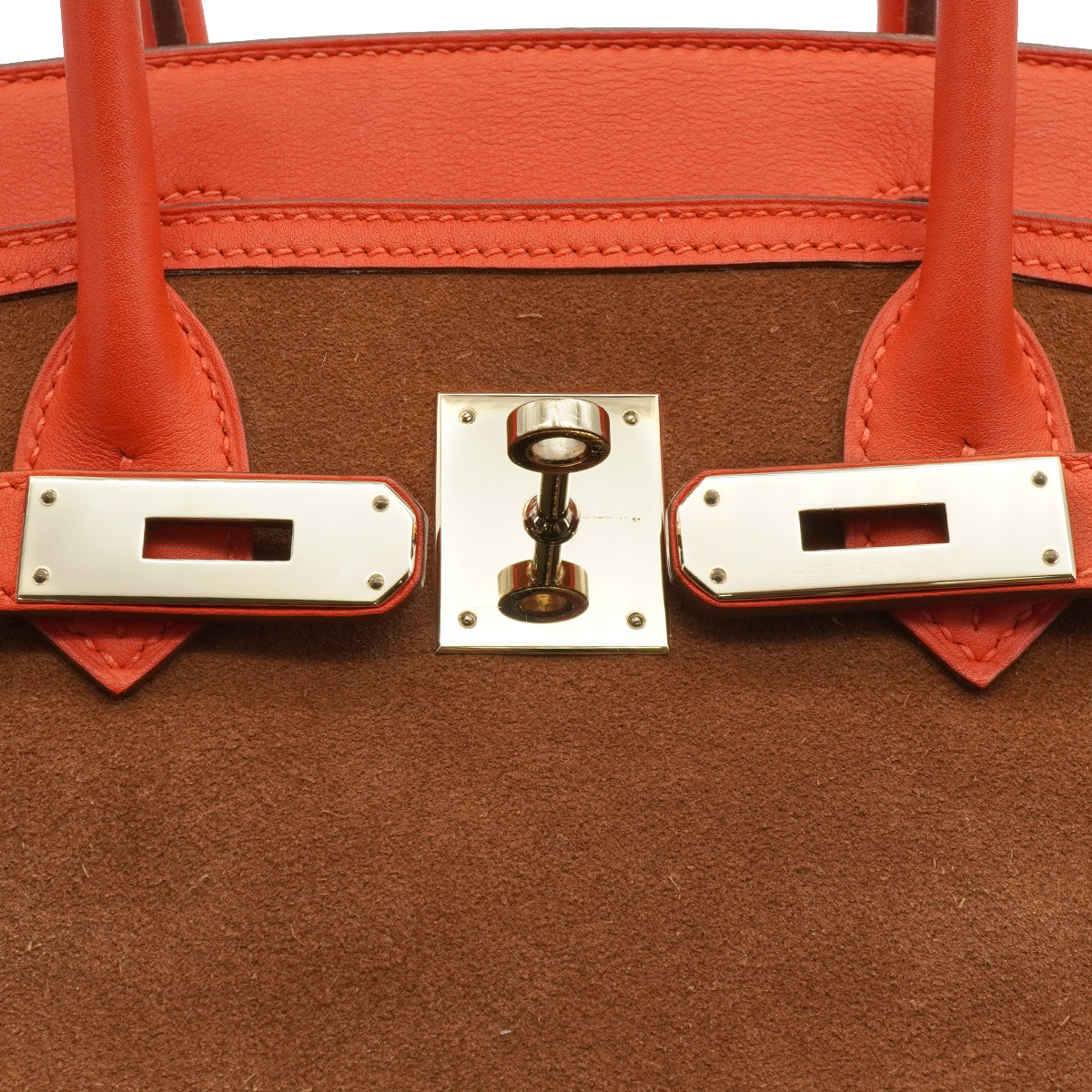 HERMES BIRKIN 30 CHAMOIS CAPUCINE  GRIZZLY VEAU SWIFT HAND BAG 2014 SQUARE R GOLD HARDWARE 90340453