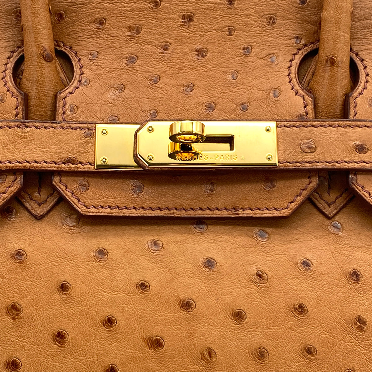 HERMES BIRKIN 30 CHESTNUT OSTRICH HAND BAG 2006 SQUARE J GOLD HARDWARE 90325611
