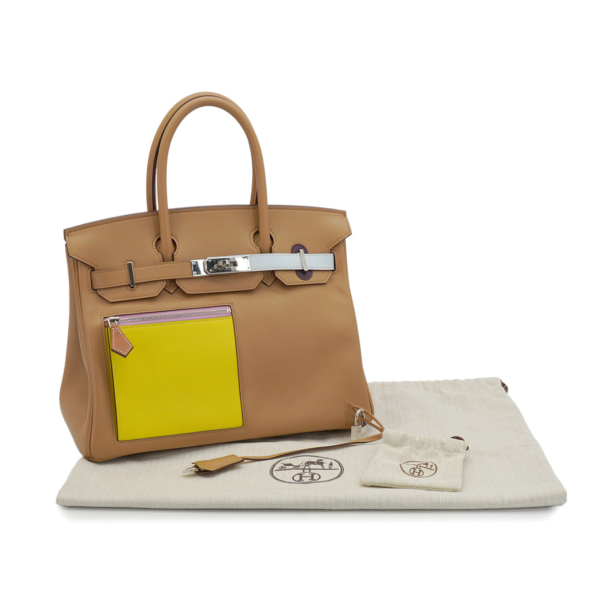 HERMES BIRKIN 30 COLORMATIC CHAI LIME BLUE BRUME CASSIS MAUVE SYLVESTRE NATA VEAU SWIFT HAND BAG 2023 B STAMP PALLADIUM HARDWARE 90346875