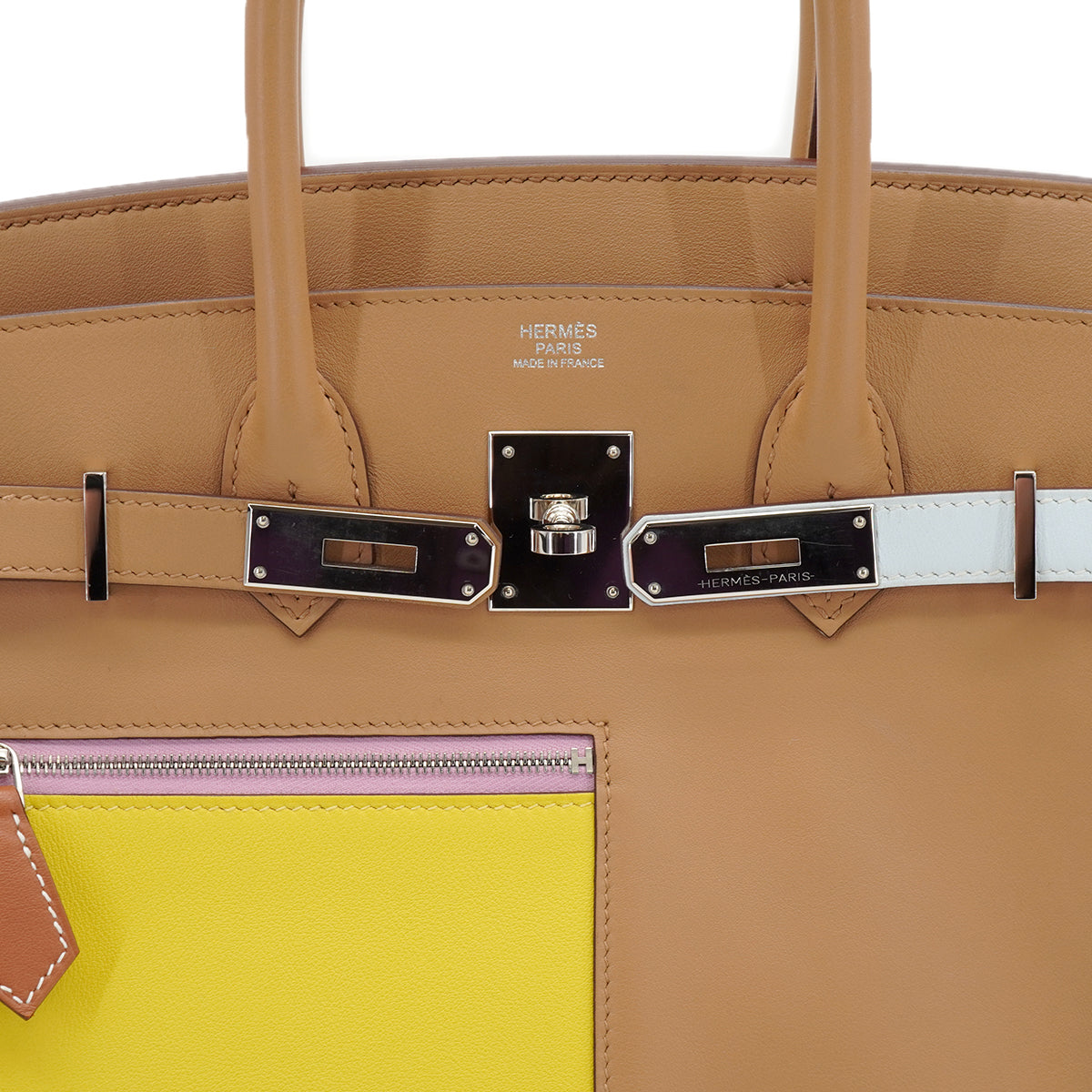 HERMES BIRKIN 30 COLORMATIC CHAI LIME BLUE BRUME CASSIS MAUVE SYLVESTRE NATA VEAU SWIFT HAND BAG 2023 B STAMP PALLADIUM HARDWARE 90346875
