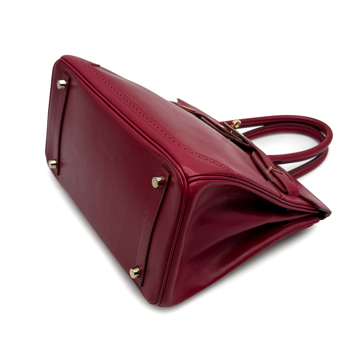 HERMES BIRKIN 30 GHILLIES RUBIS VEAU TADELAKT HAND BAG 2012 SQUARE P GOLD HARDWARE 90313549
