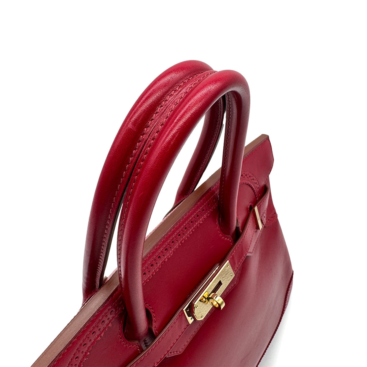 HERMES BIRKIN 30 GHILLIES RUBIS VEAU TADELAKT HAND BAG 2012 SQUARE P GOLD HARDWARE 90313549