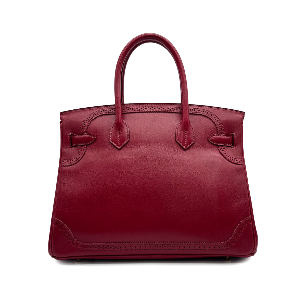 HERMES BIRKIN 30 GHILLIES RUBIS VEAU TADELAKT HAND BAG 2012 SQUARE P GOLD HARDWARE 90313549