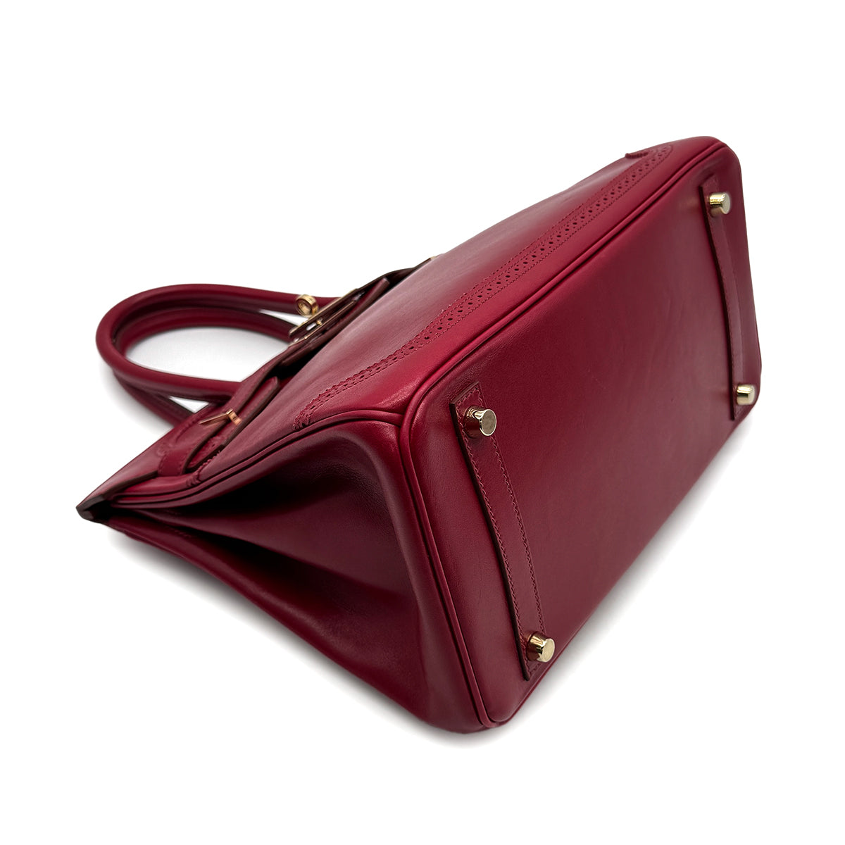 HERMES BIRKIN 30 GHILLIES RUBIS VEAU TADELAKT HAND BAG 2012 SQUARE P GOLD HARDWARE 90313549