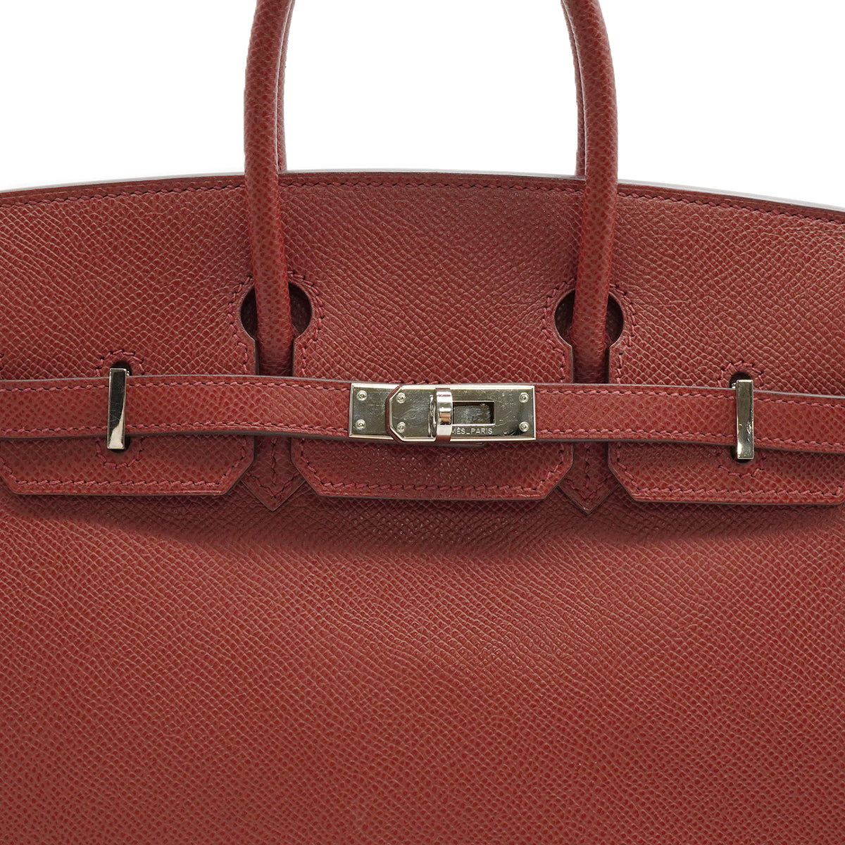 HERMES BIRKIN 25 SIENNE VEAU EPSOM HAND BAG 2009 SQUARE M PALLADIUM HARDWARE 90342406