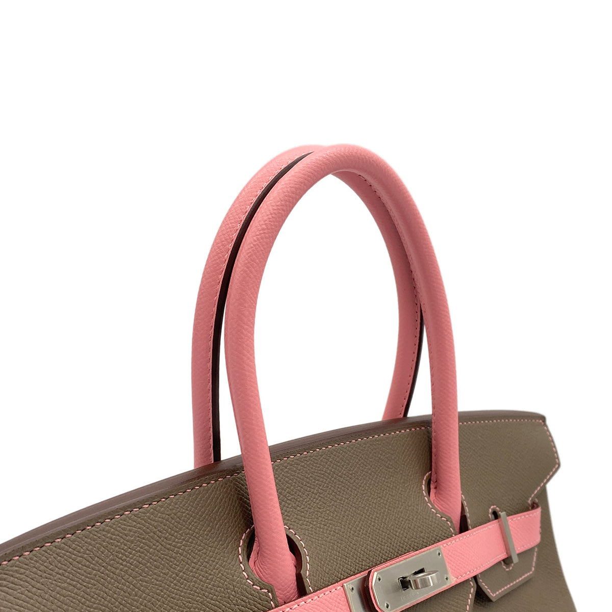 HERMES BIRKIN 30 TAUPE ROSE CONFETTI VEAU EPSOM HAND BAG 2014 SQUARE R MATT HARDWARE SPO 90317722