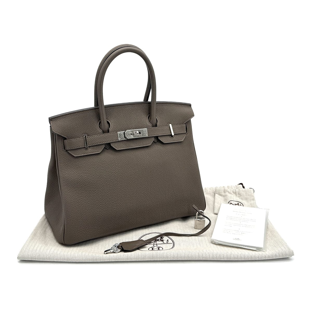 HERMES BIRKIN 30 TAUPE TOGO HAND BAG 2015 T STAMP PALLADIUM HARDWARE 90320995