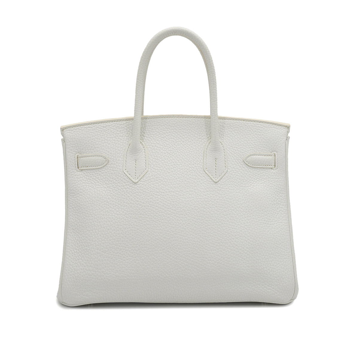 HERMES BIRKIN 30 WHITE TAURILLON CLEMENCE HAND BAG 2007 SQUARE K STAMP PALLADIUM HARDWARE 90331000