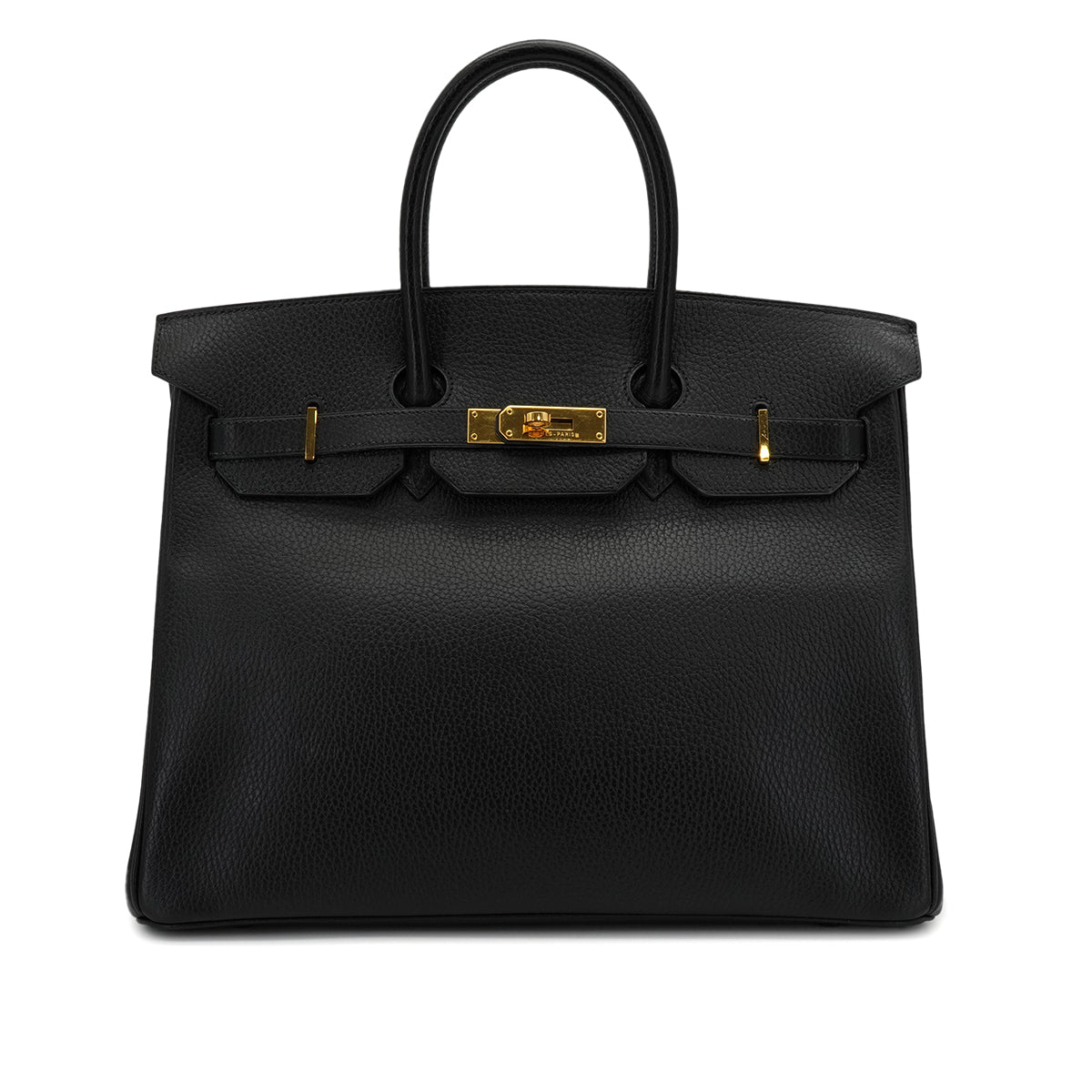 HERMES BIRKIN 35 BLACK ARDENNES HAND BAG 1995 CIRCLE Y GOLD HARDWARE 90339642