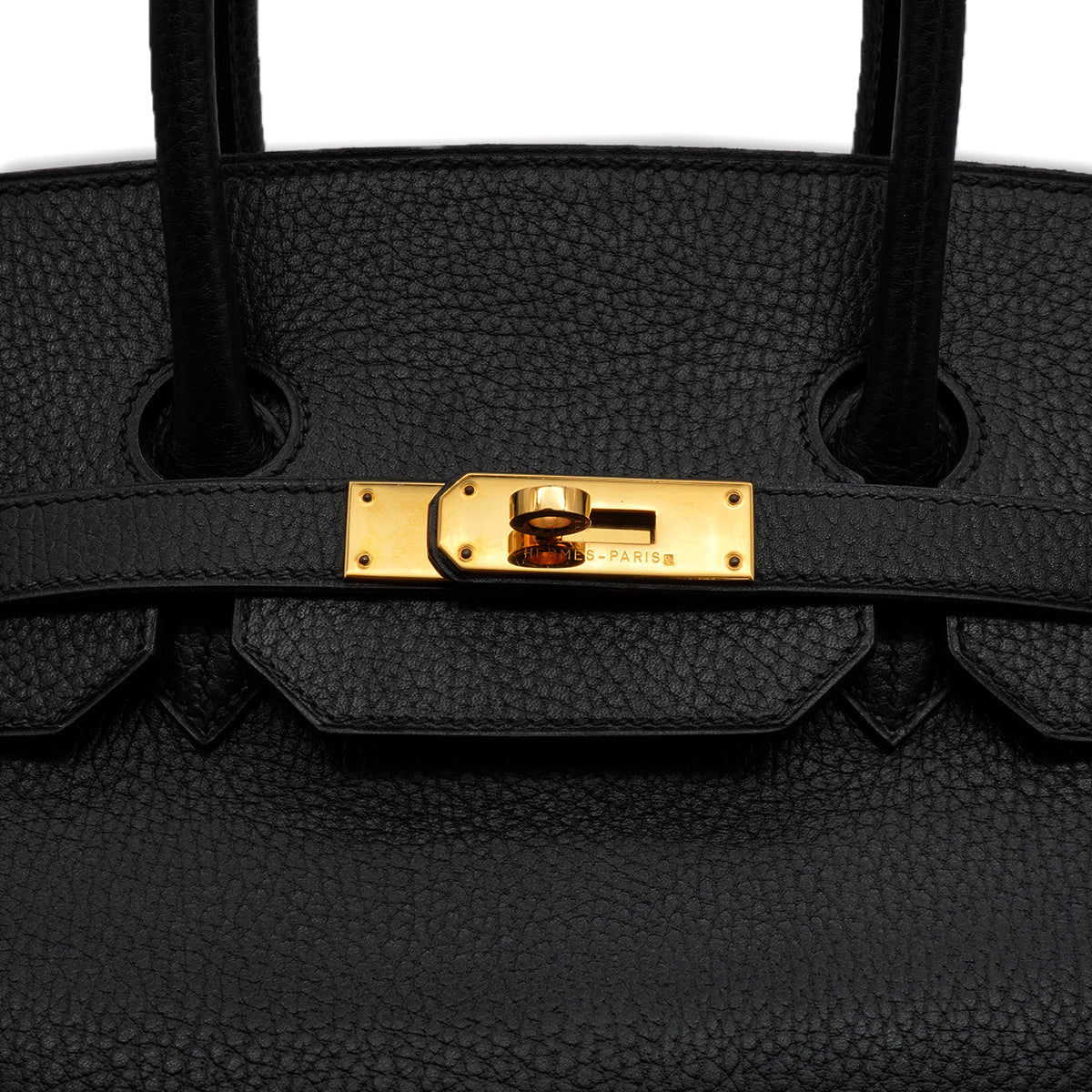 HERMES BIRKIN 35 BLACK ARDENNES HAND BAG 1995 CIRCLE Y GOLD HARDWARE 90339642