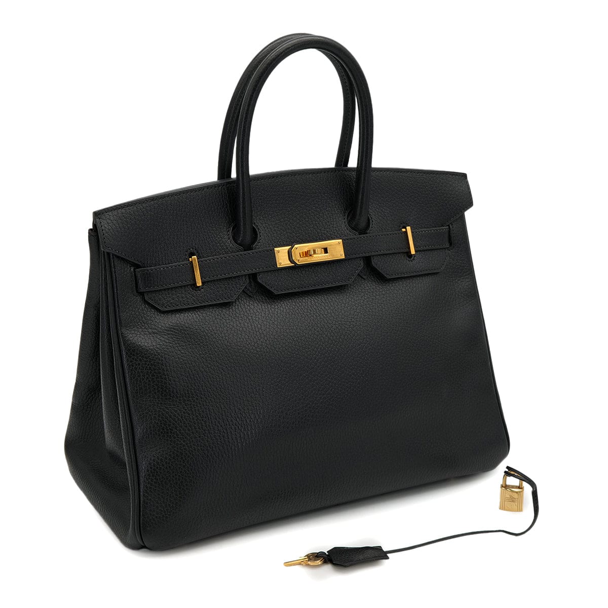 HERMES BIRKIN 35 BLACK ARDENNES HAND BAG 1996 CIRCLE Z GOLD HARDWARE 90325345