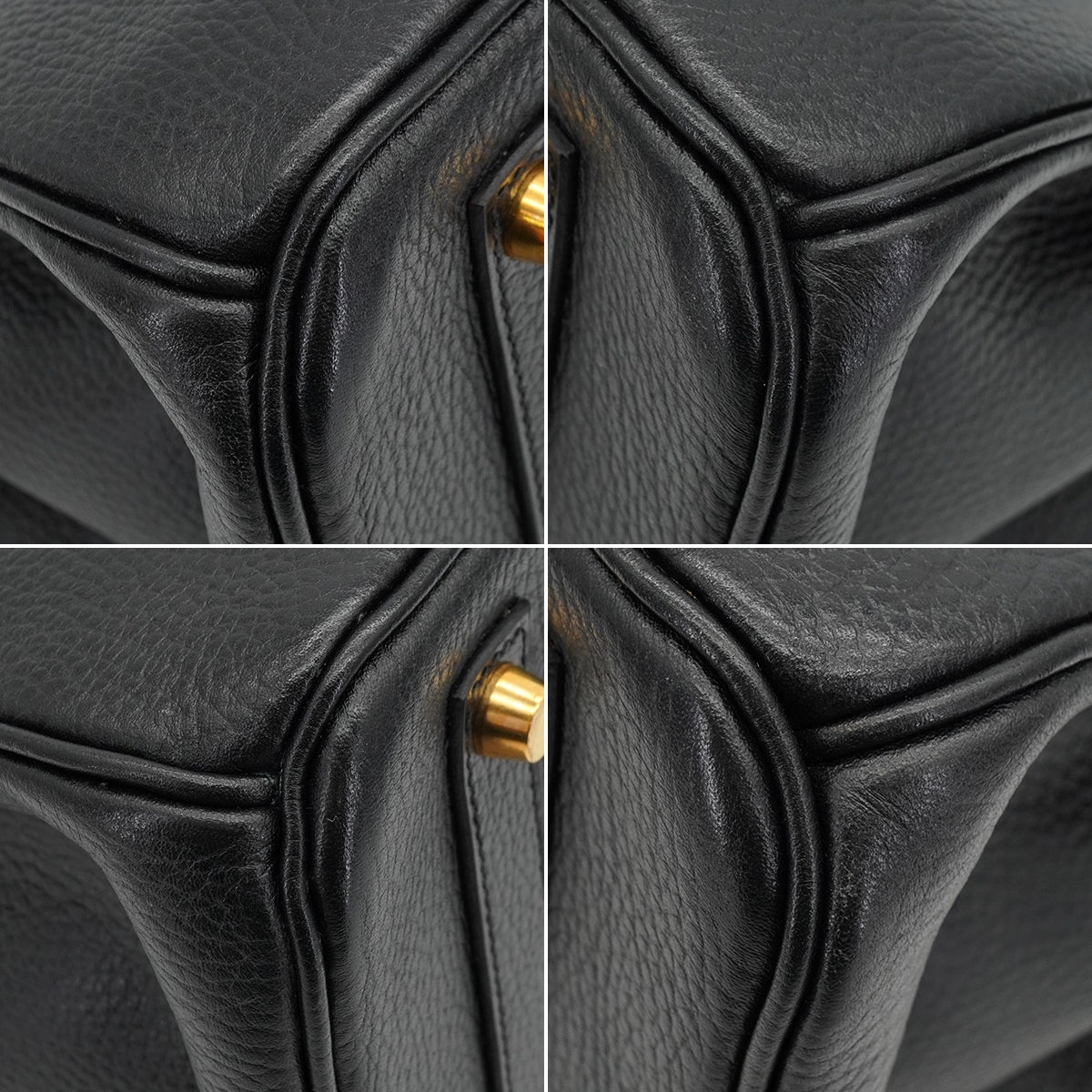 HERMES BIRKIN 35 BLACK ARDENNES HAND BAG 2000 SQUARE D GOLD HARDWARE 90334135
