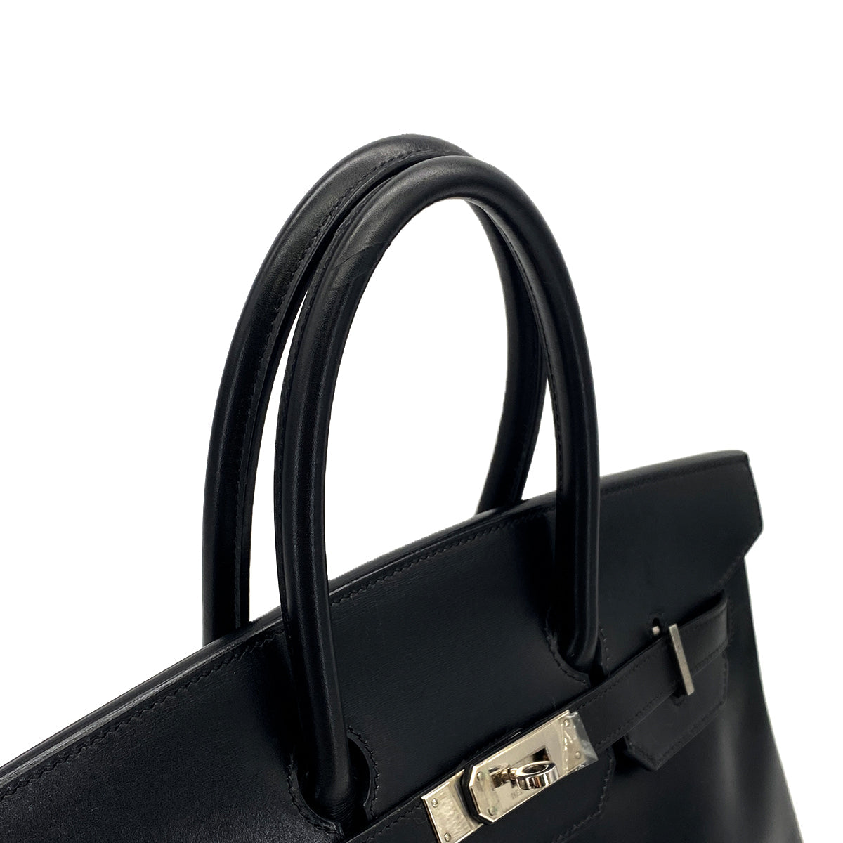 HERMES BIRKIN 35 BLACK BOXCALF HAND BAG 2002 SQUARE F PALLADIUM HARDWARE 90323080