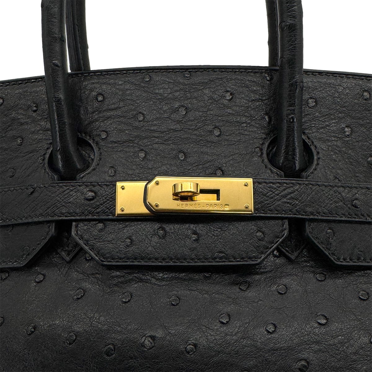 HERMES BIRKIN 35 BLACK OSTRICH HAND BAG 1997 SQUARE A GOLD HARDWARE 90324742