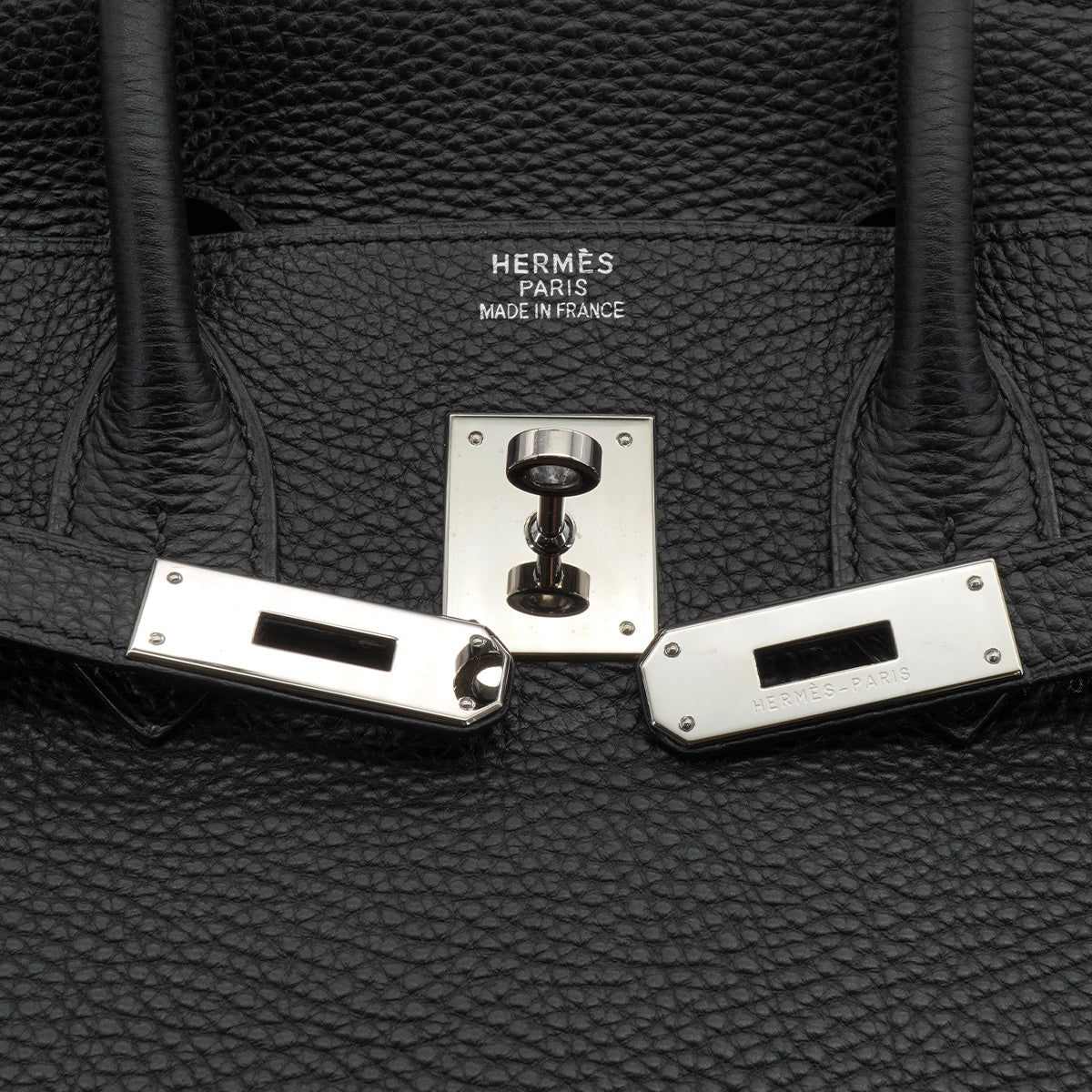 HERMES BIRKIN 35 BLACK TOGO HAND BAG 2004 SQUARE H PALLADIUM HARDWARE 90341158