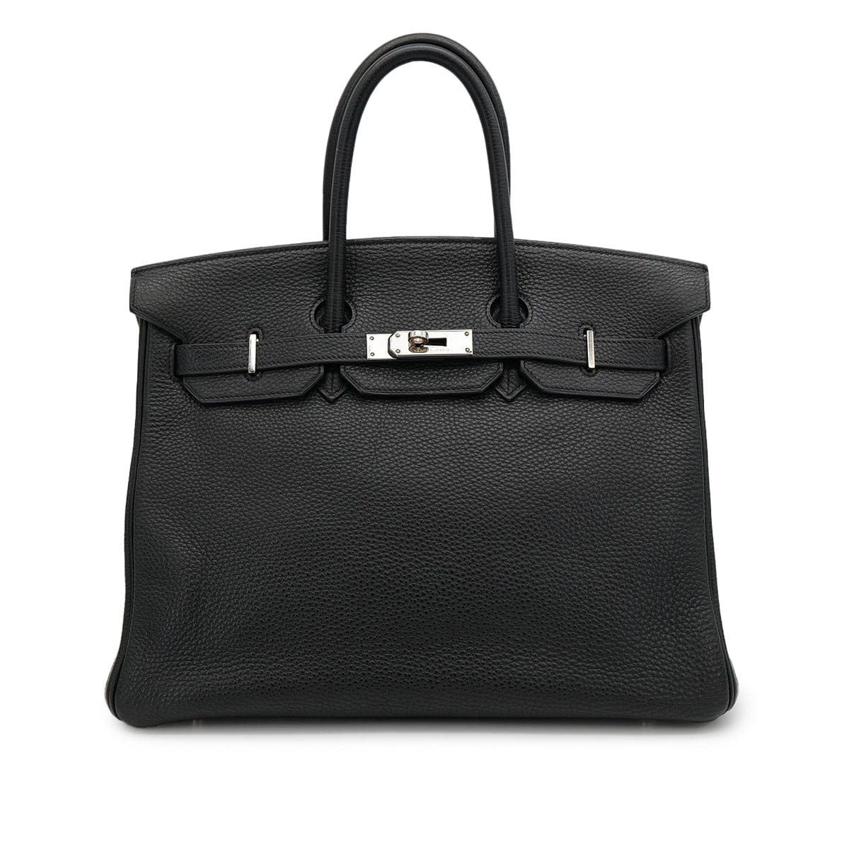HERMES BIRKIN 35 BLACK TOGO HAND BAG 2004 SQUARE H PALLADIUM HARDWARE 90318620
