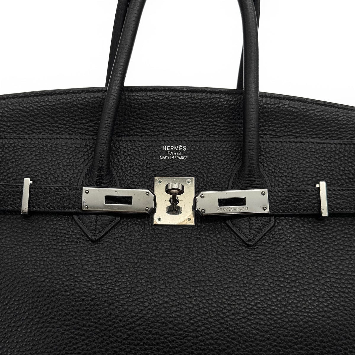 HERMES BIRKIN 35 BLACK TOGO HAND BAG 2004 SQUARE H PALLADIUM HARDWARE 90318620
