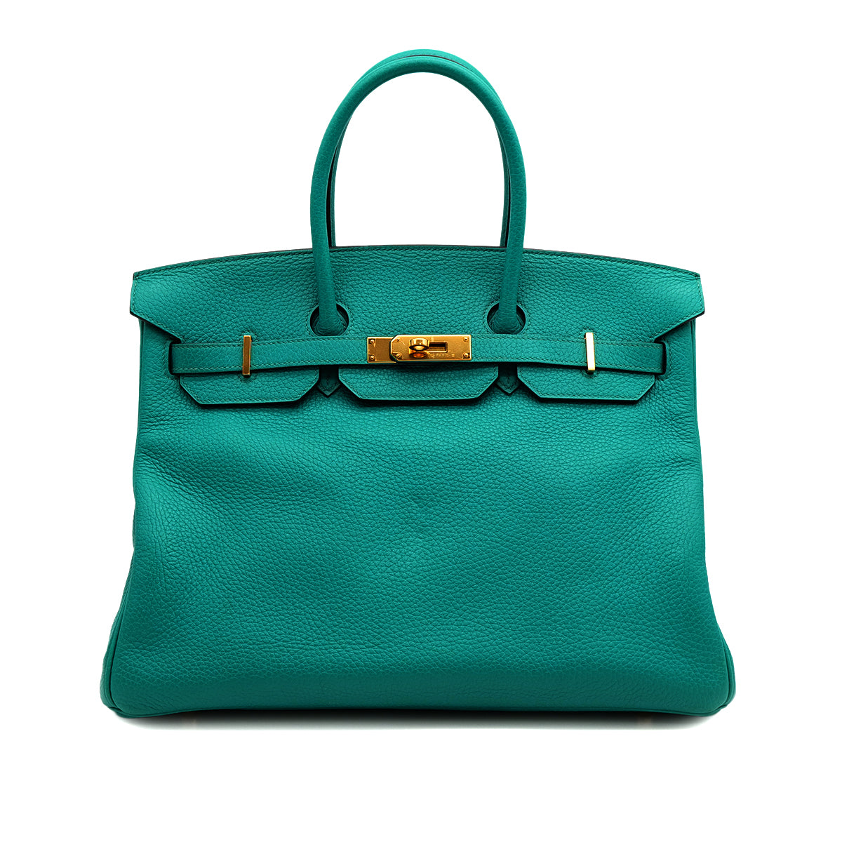 HERMES BIRKIN 35 BLEU PAON TAURILLON CLEMENCE HAND BAG 2017 A STAMP GOLD HARDWARE 90312499