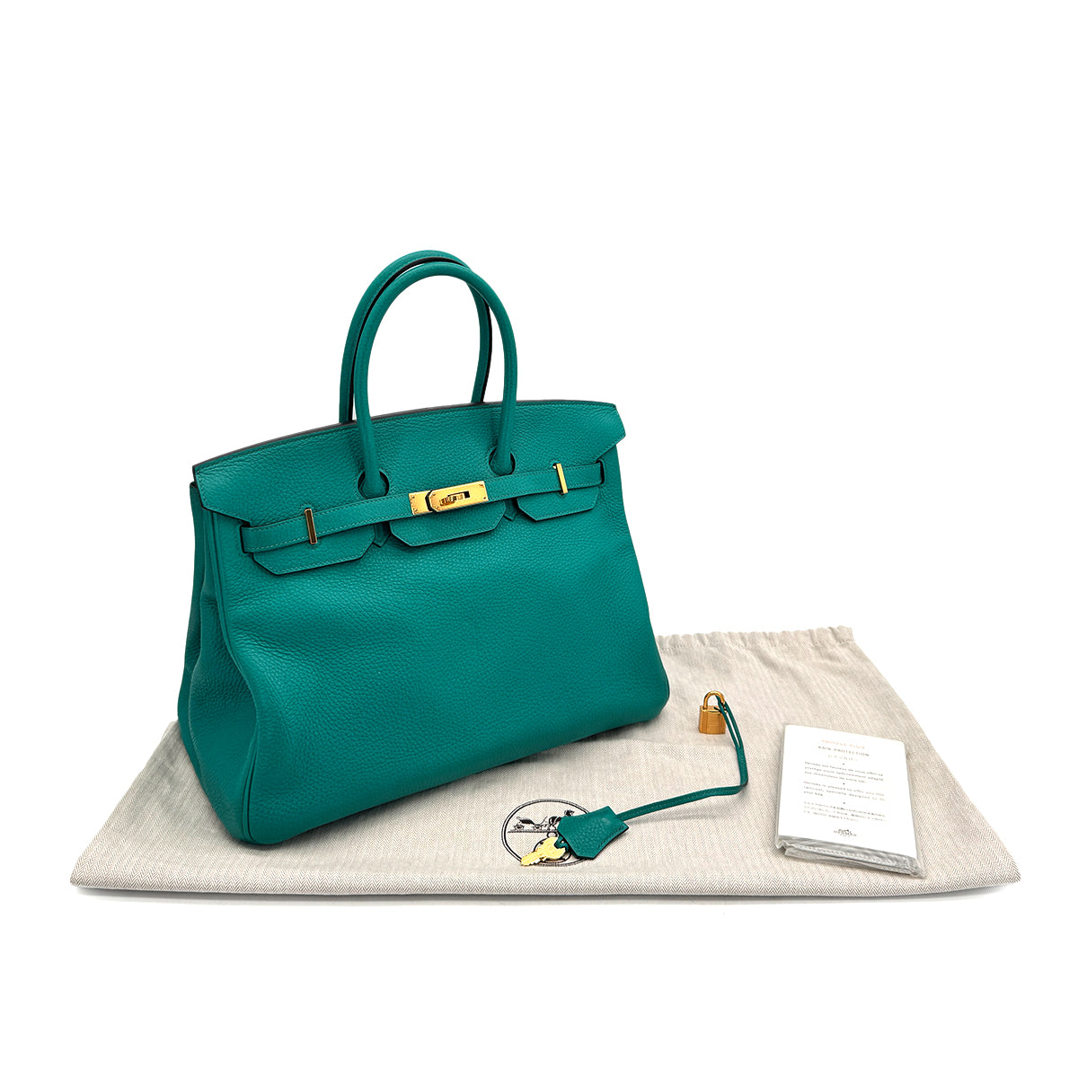HERMES BIRKIN 35 BLEU PAON TAURILLON CLEMENCE HAND BAG 2017 A STAMP GOLD HARDWARE 90312499