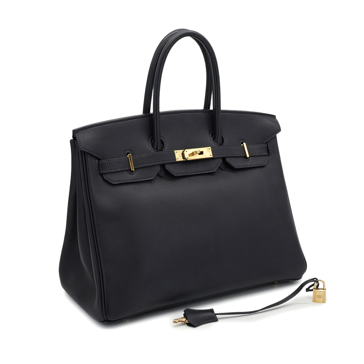 HERMES BIRKIN 35 BLUE INDIGO TOGO HAND BAG 2000 SQUARE D GOLD HARDWARE 90335290