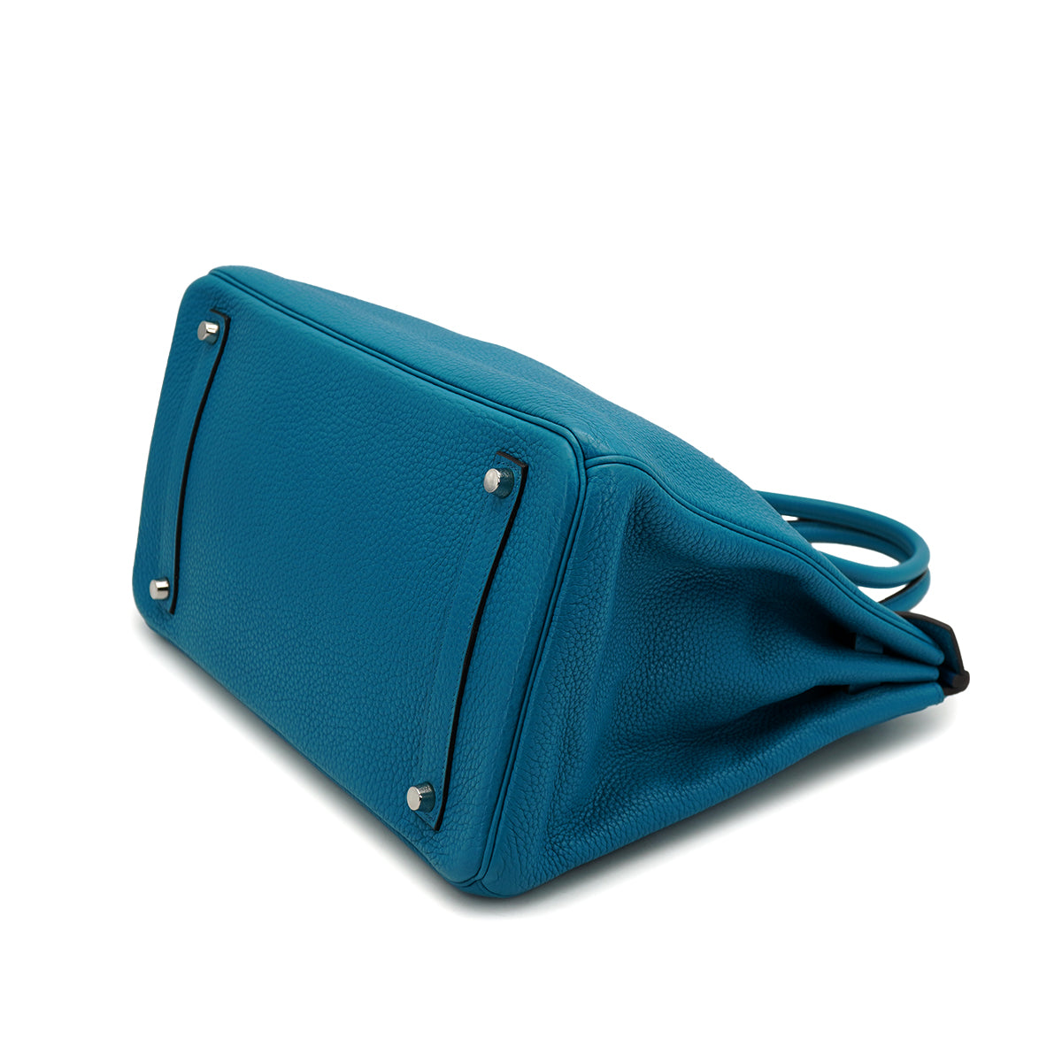 HERMES BIRKIN 35 BLUE IZMIR TAURILLON CLEMENCE HAND BAG 2013 SQUARE Q PALLADIUM HARDWARE 90328469