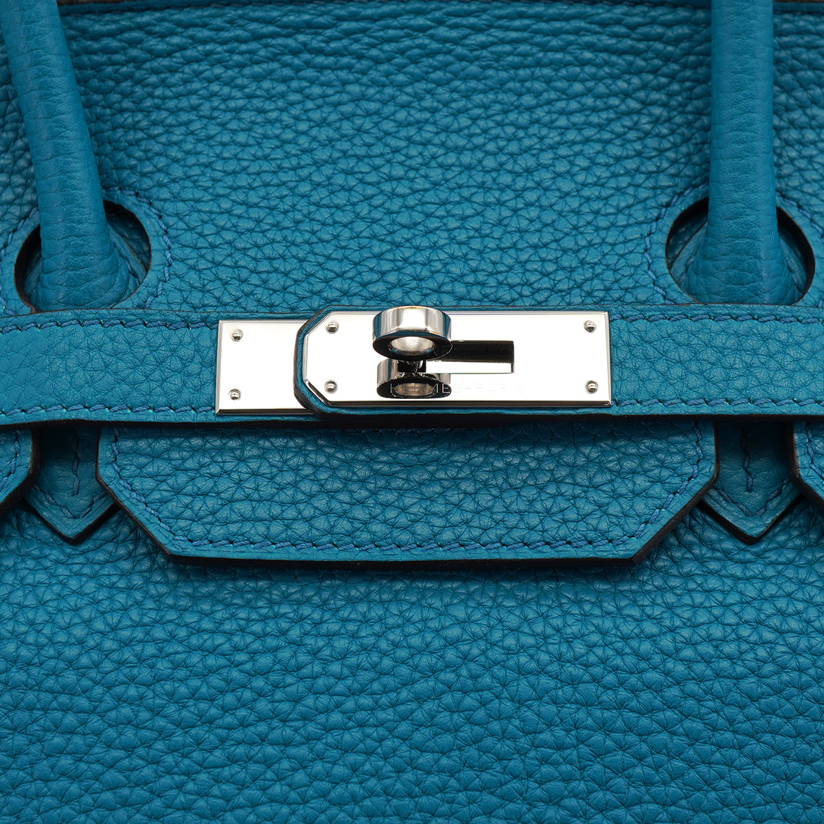 HERMES BIRKIN 35 BLUE IZMIR TAURILLON CLEMENCE HAND BAG 2013 SQUARE Q PALLADIUM HARDWARE 90328469