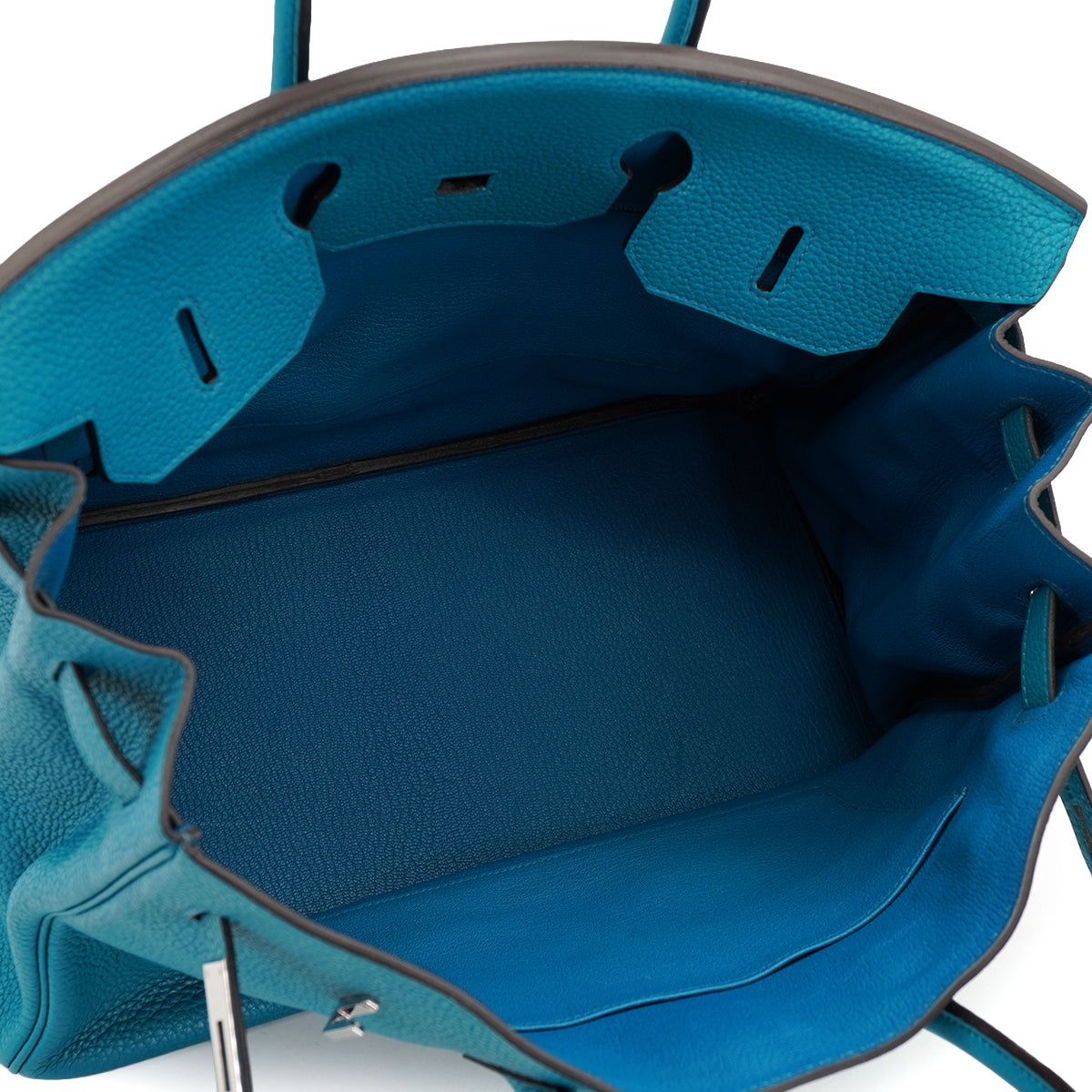 HERMES BIRKIN 35 BLUE IZMIR TAURILLON CLEMENCE HAND BAG 2013 SQUARE Q PALLADIUM HARDWARE 90328469