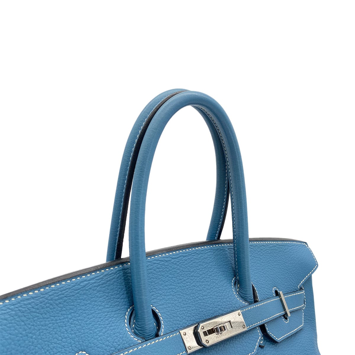 HERMES BIRKIN 35 BLUE JEAN TAURILLON CLEMENCE HAND BAG 2004 SQUARE H PALLADIUM HARDWARE 90318181