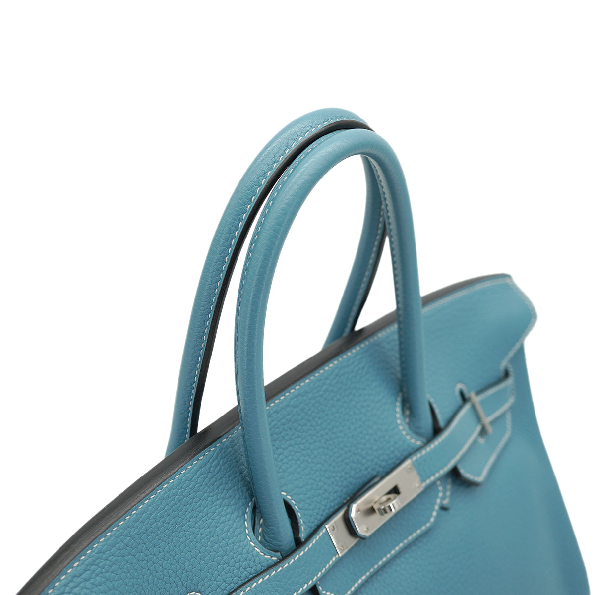 HERMES BIRKIN 35 BLUE JEAN TAURILLON CLEMENCE HAND BAG 2010 SQUARE N PALLADIUM HARDWARE 90331806