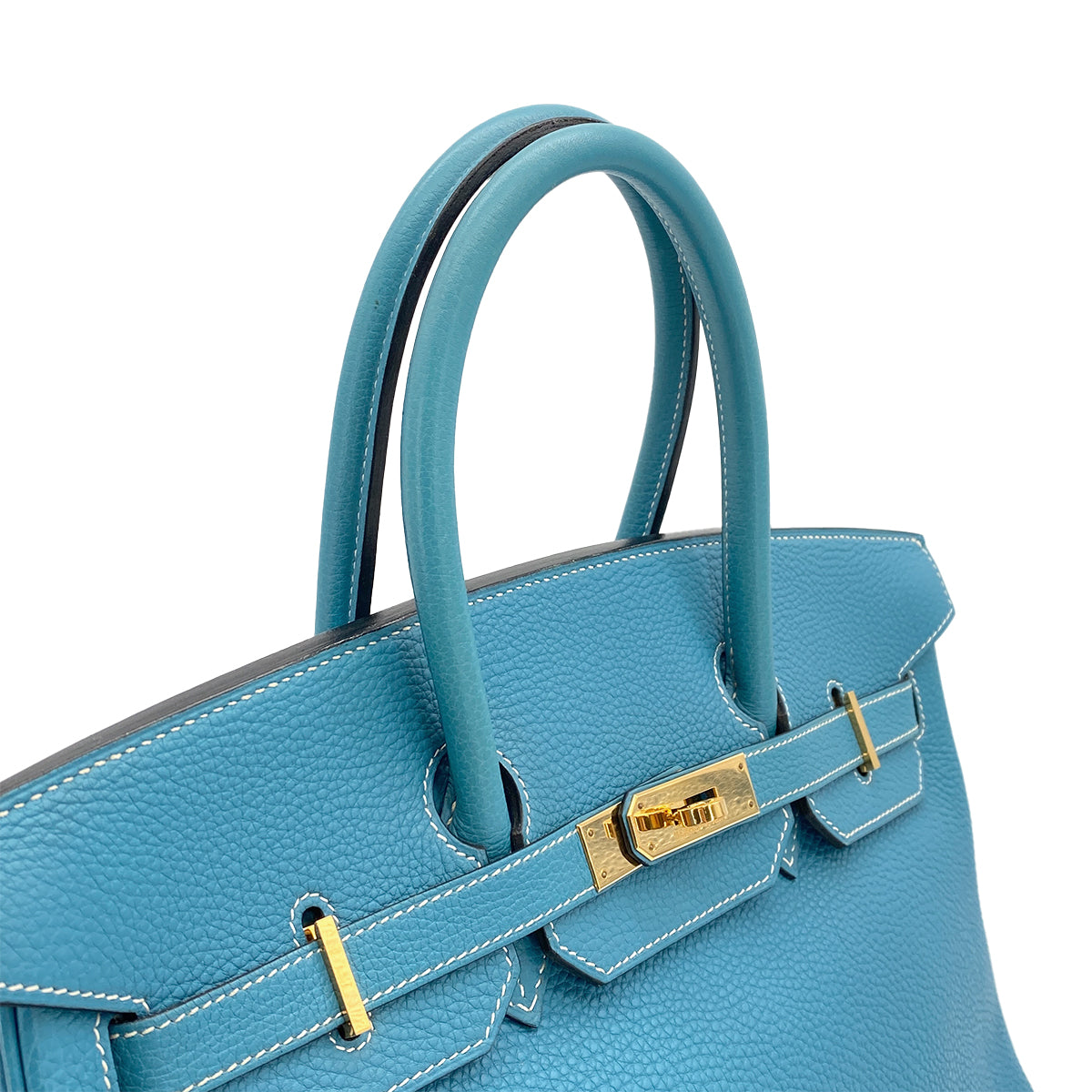 HERMES BIRKIN 35 BLUE JEAN TOGO HAND BAG 2003 SQUARE G GOLD HARDWARE 90317184