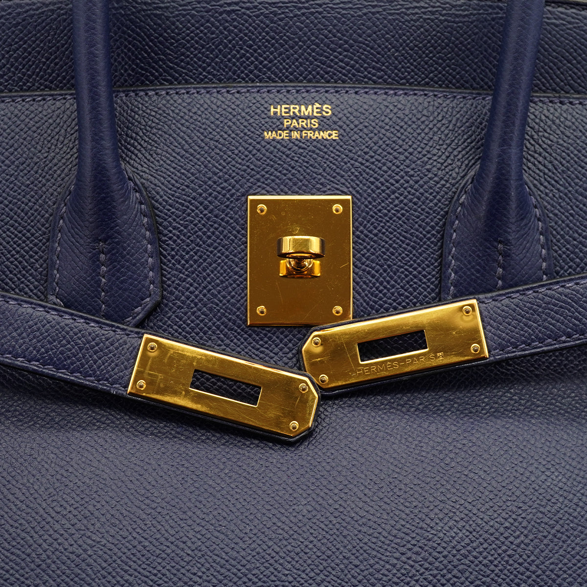 HERMES BIRKIN 35 BLUE SAPHIR VEAU EPSOM HAND BAG 2016 X STAMP GOLD HARDWARE 90331659