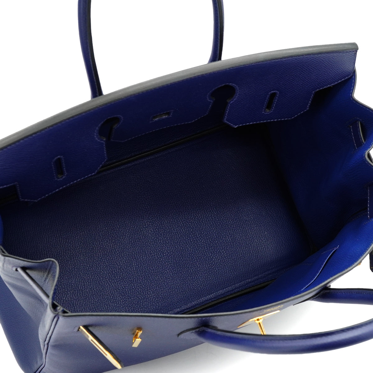 HERMES BIRKIN 35 BLUE SAPHIR VEAU EPSOM HAND BAG 2016 X STAMP GOLD HARDWARE 90331659