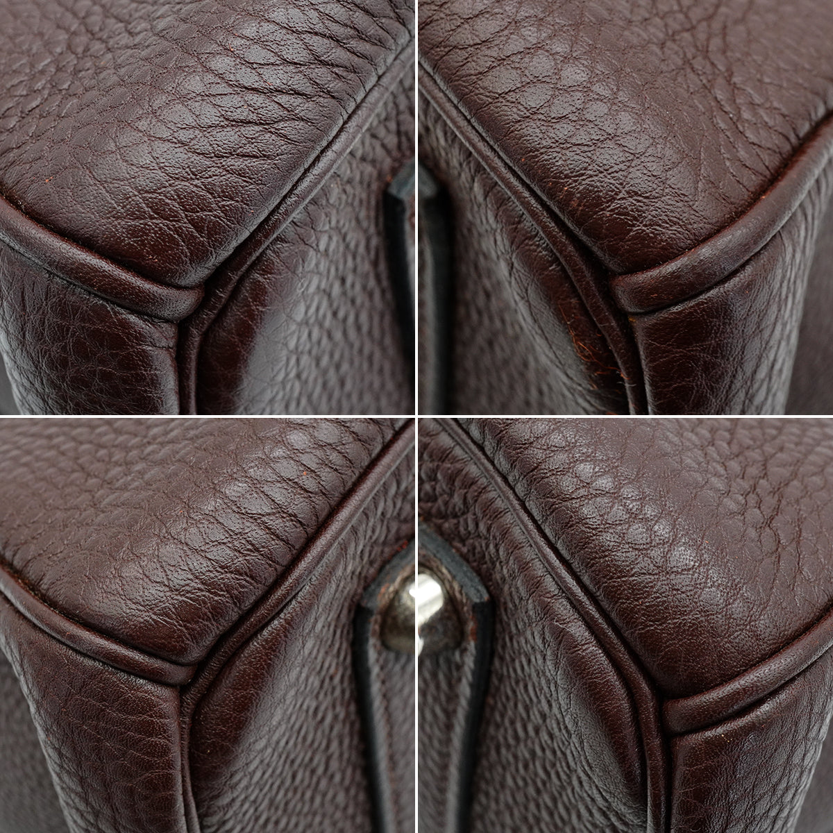 HERMES BIRKIN 35 CHOCOLAT TOGO HAND BAG 2005 SQUARE I PALLADIUM HARDWARE 90342563