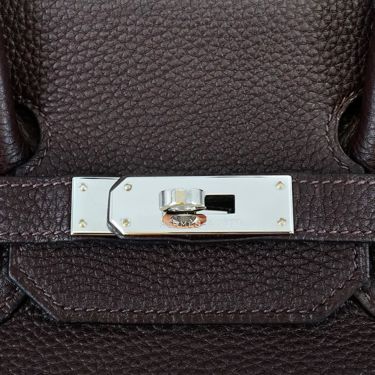 HERMES BIRKIN 35 CHOCOLAT TOGO HAND BAG 2005 SQUARE I PALLADIUM HARDWARE 90342563