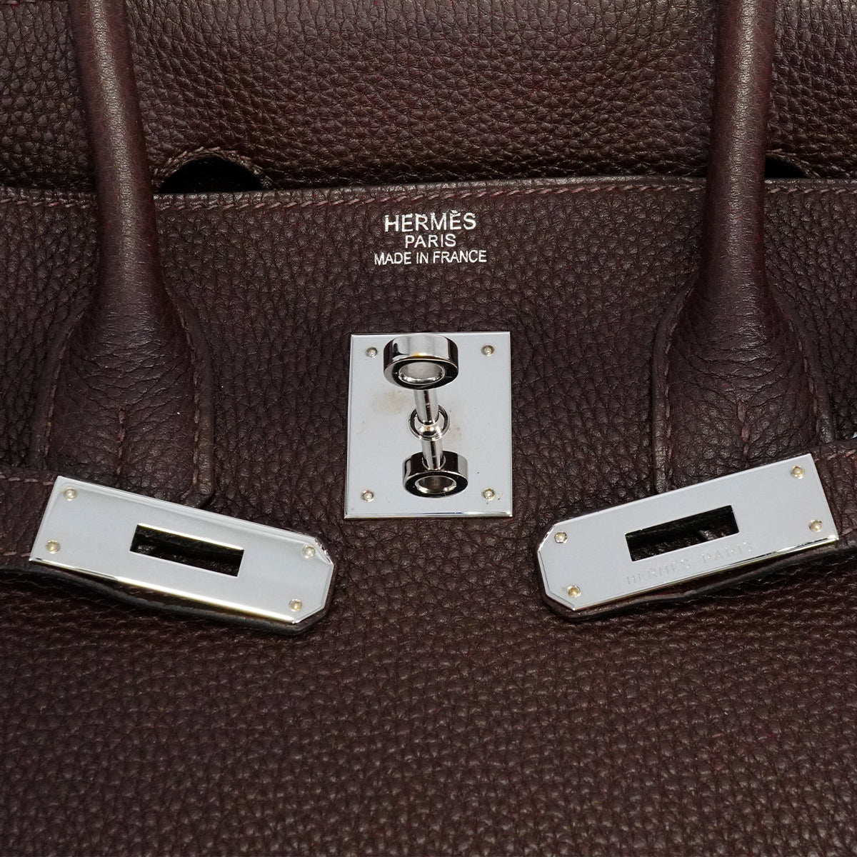 HERMES BIRKIN 35 CHOCOLAT TOGO HAND BAG 2005 SQUARE I PALLADIUM HARDWARE 90342563