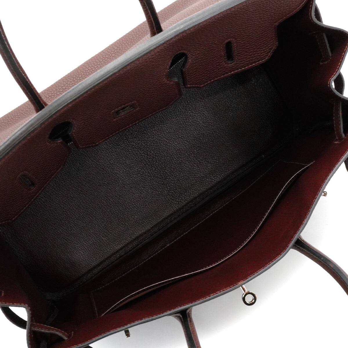 HERMES BIRKIN 35 CHOCOLAT TOGO HAND BAG 2005 SQUARE I PALLADIUM HARDWARE 90342563