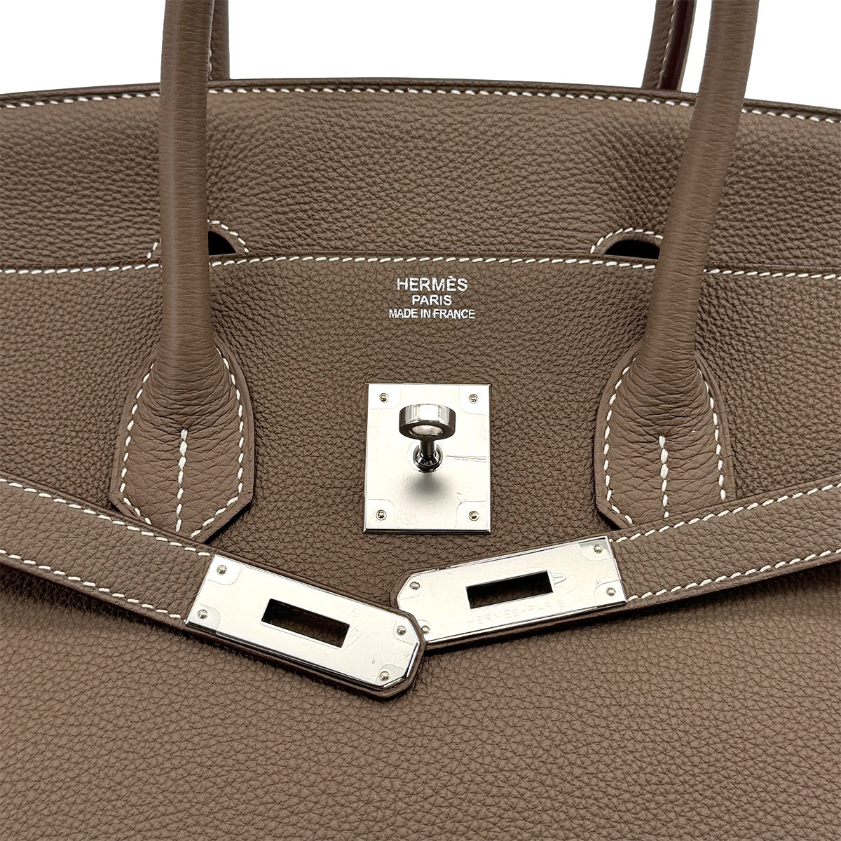 HERMES BIRKIN 35 ETOUPE TOGO HAND BAG 2014 SQUARE R PALLADIUM HARDWARE 90314375