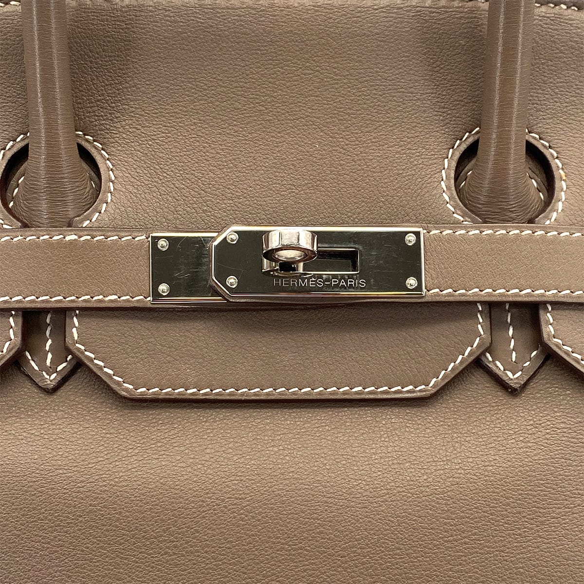 HERMES BIRKIN 35 ETOUPE VEAU GULLIVER HAND BAG 2007 SQUARE K PALLADIUM HARDWARE 90319921