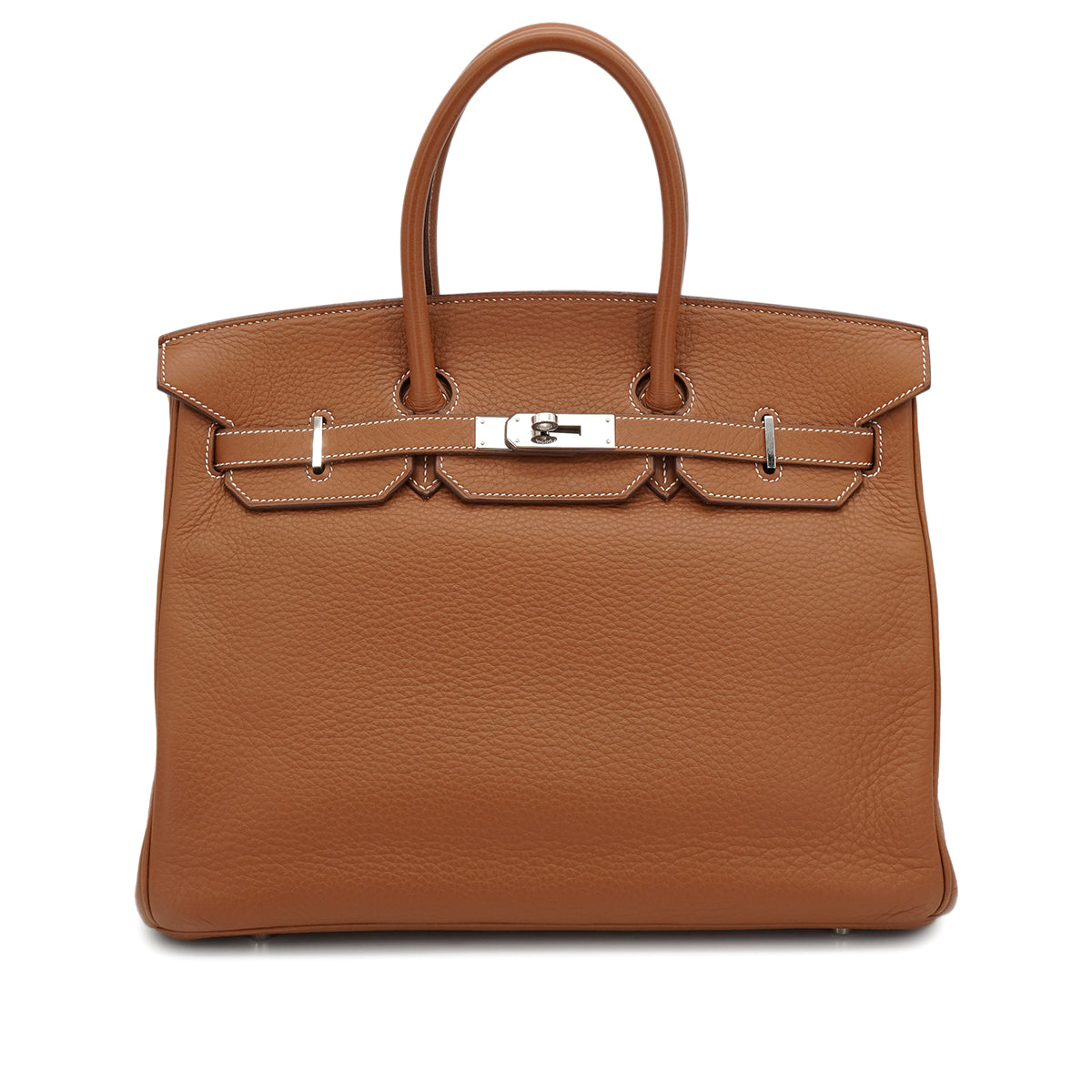 HERMES BIRKIN 35 GOLD TAURILLON CLEMENCE HAND BAG 2005 SQUARE I PALLADIUM HARDWARE 90334125