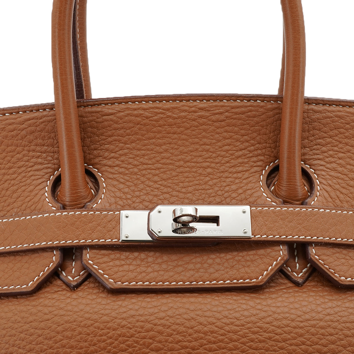 HERMES BIRKIN 35 GOLD TAURILLON CLEMENCE HAND BAG 2005 SQUARE I PALLADIUM HARDWARE 90334125