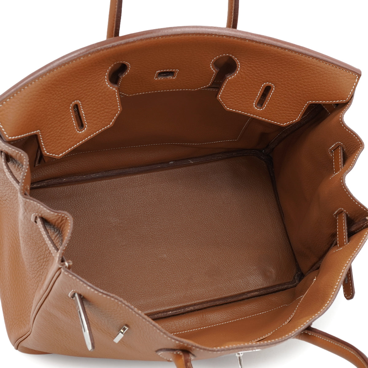 HERMES BIRKIN 35 GOLD TAURILLON CLEMENCE HAND BAG 2005 SQUARE I PALLADIUM HARDWARE 90334125