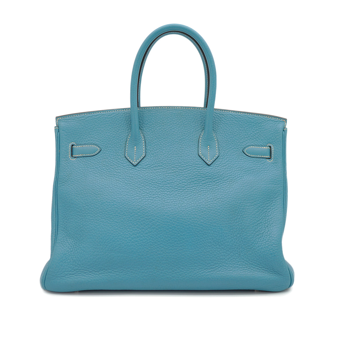 HERMES BIRKIN 35 BLUE JEAN TOGO HAND BAG 2005 SQUARE I PALLADIUM HARDWARE 90330698