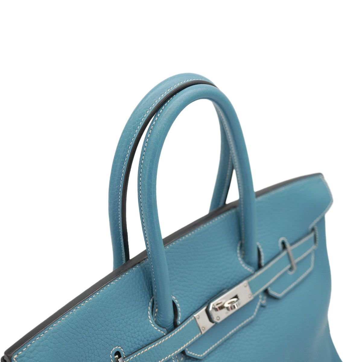 HERMES BIRKIN 35 BLUE JEAN TOGO HAND BAG 2005 SQUARE I PALLADIUM HARDWARE 90330698