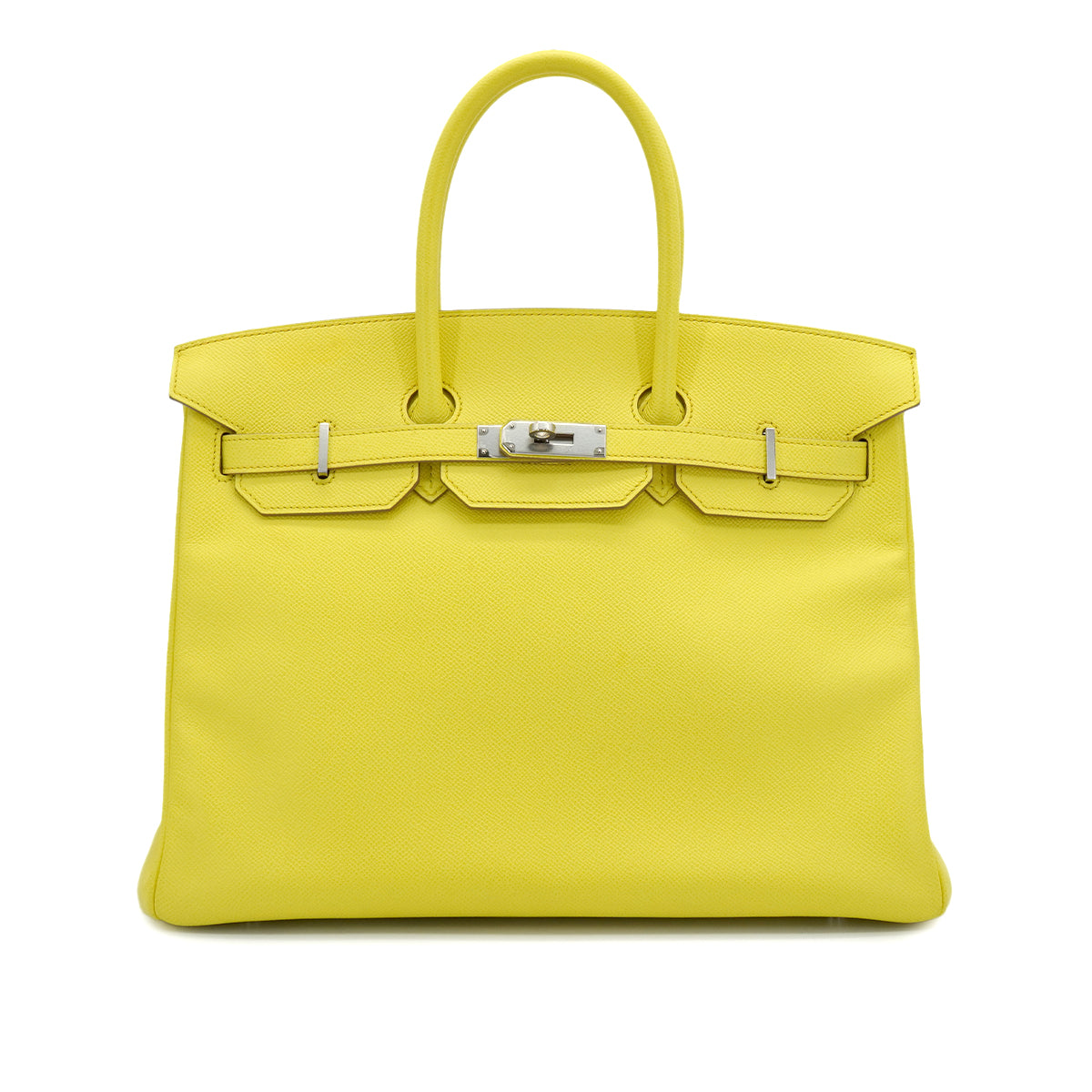 HERMES BIRKIN 35 LIME EPSOM HAND BAG 2013 SQUARE Q PALLADIUM HARDWARE 90334301