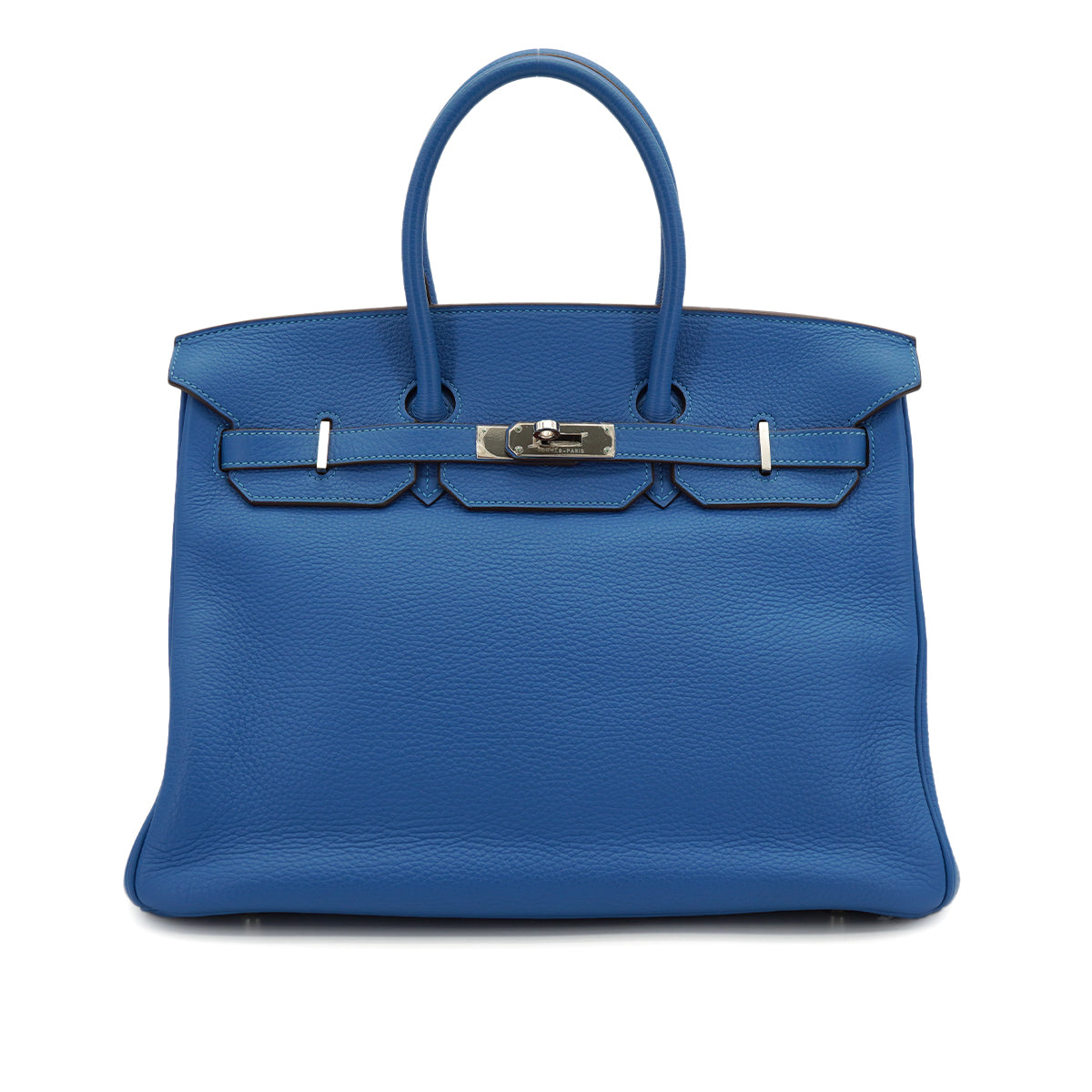 HERMES BIRKIN 35 MYKONOS TAURILLON CLEMENCE HAND BAG 2011 SQUARE O PALLADIUM HARDWARE 90331419