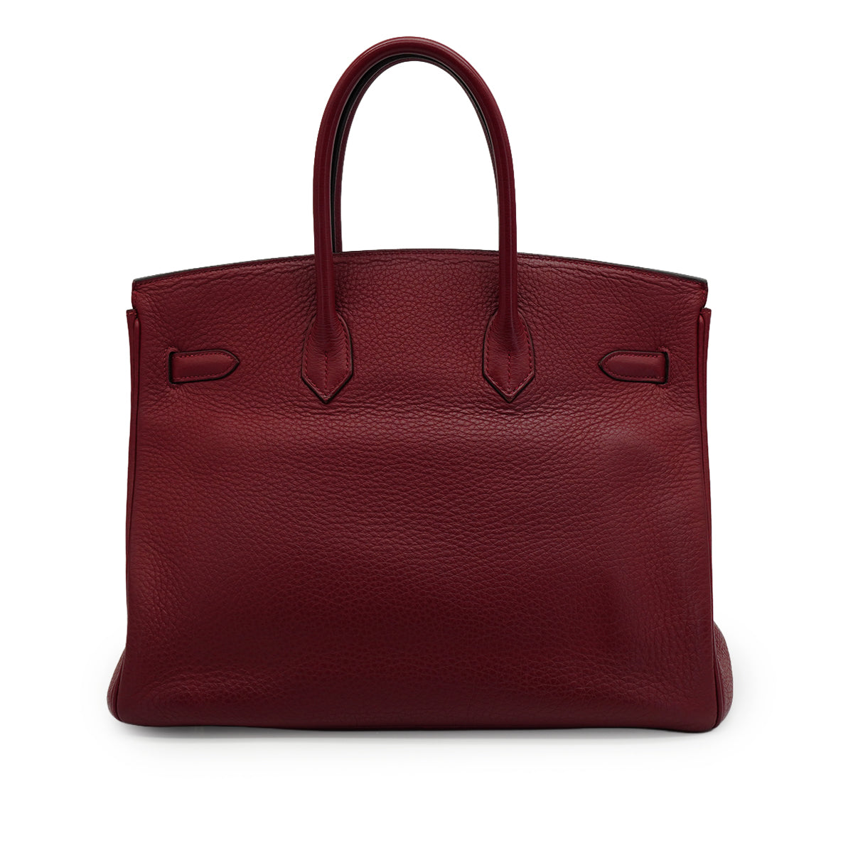 HERMES BIRKIN 35 ROUGE H TAURILLON CLEMENCE HAND BAG 2005 SQUARE I PALLADIUM HARDWARE 90342565